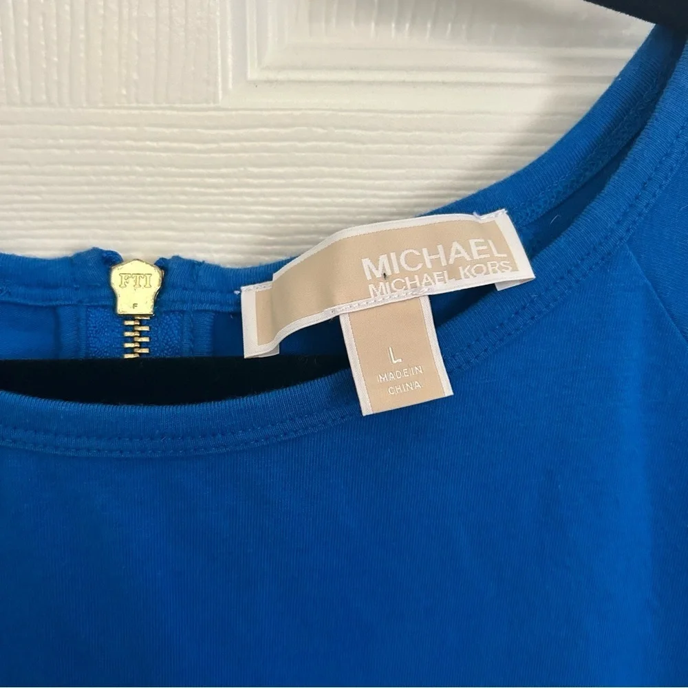 Michael Kors Grecian Blue Shirt Dress | Size Large